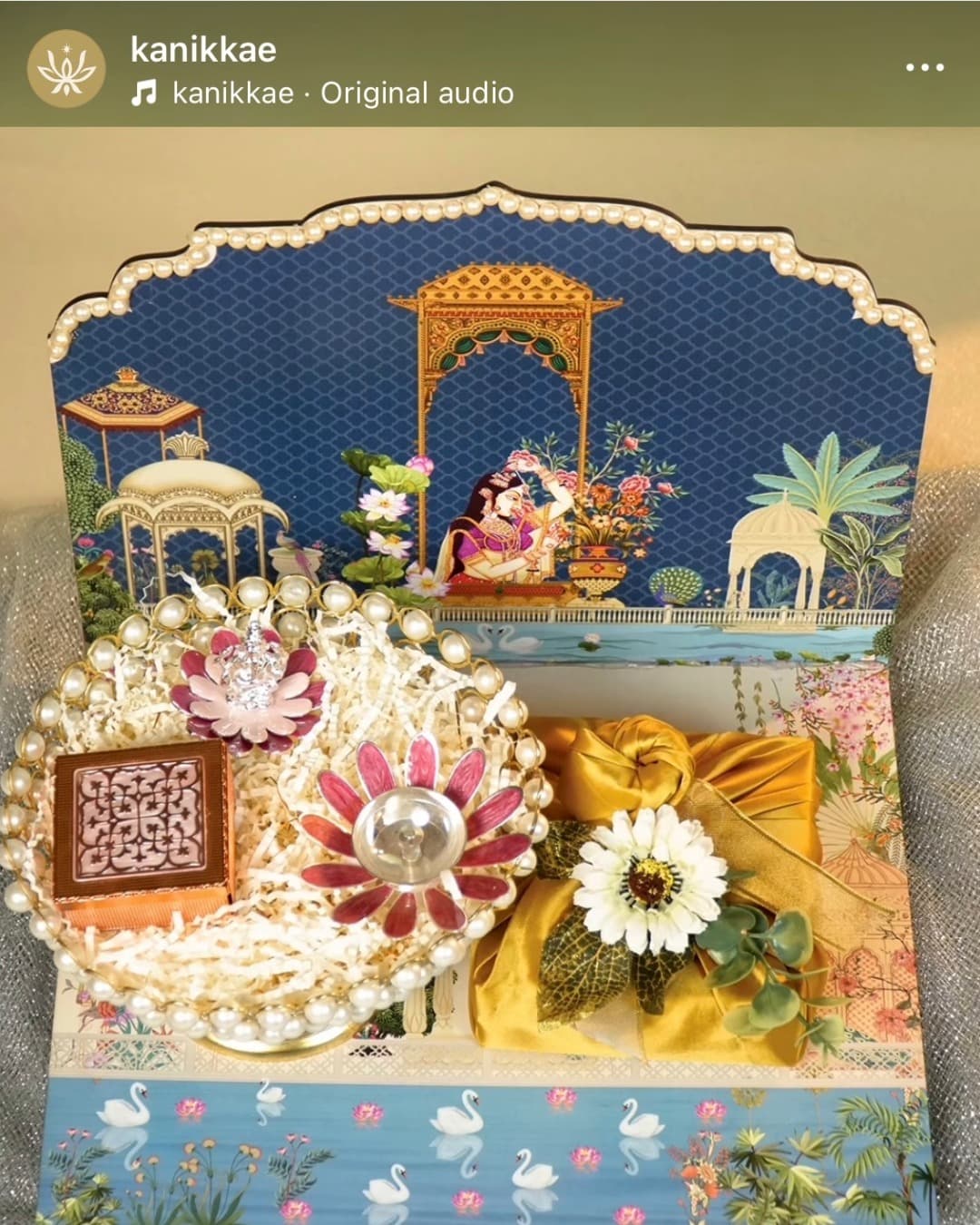 Kanikkae luxury gift hamper styled with South Indian ceremonial accents